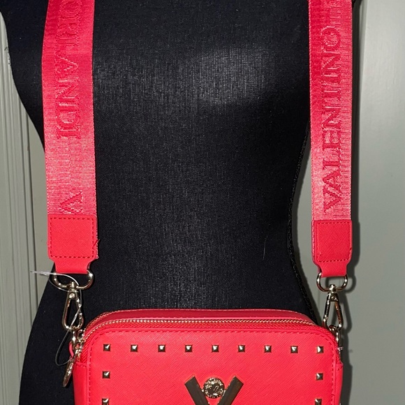 Valentino Orlandi Red Double Zip Camera Crossbody Bag - Picture 3 of 13